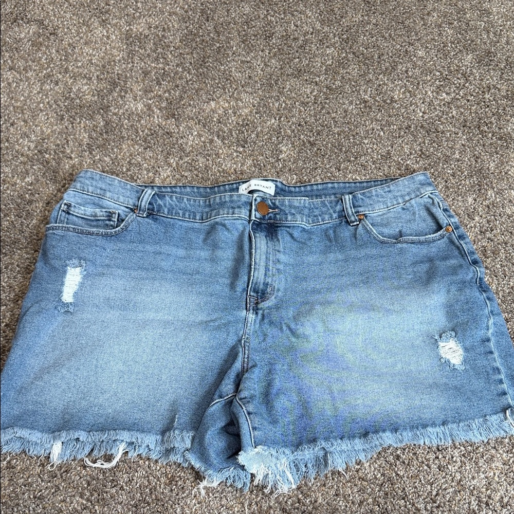 Lane Bryant Blue Distressed Jean Shorts
